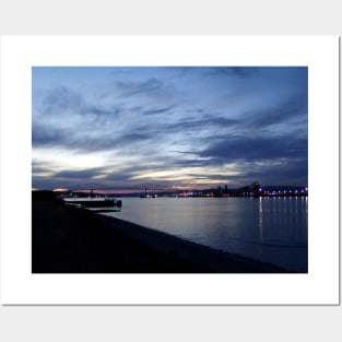 columbia river, lewis and clark bridge, sunset Posters and Art